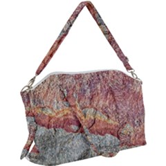 Red And Gray Rock Texture Print Canvas Crossbody Bag by dflcprintsclothing