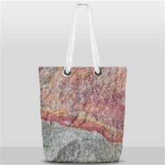 Red And Gray Rock Texture Print Full Print Rope Handle Tote (small) by dflcprintsclothing