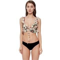 Christmas Tree Snow Low Cut Ruffle Edge Bikini Top by Bedest