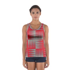 Zigzag Pattern Chevron Red Sport Tank Top  by Bedest