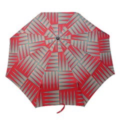 Zigzag Pattern Chevron Red Folding Umbrellas by Bedest
