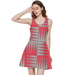 Zigzag Pattern Chevron Red Inside Out Racerback Dress by Bedest