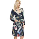 Abstract Case Long Sleeve Velvet Robe View3