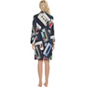Abstract Case Long Sleeve Velvet Robe View4