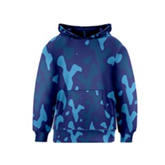 Blue Camouflage Pattern Kids  Pullover Hoodie by kyorashop23