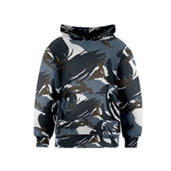 Blue Winter Camouflage, Military Camouflage Kids  Pullover Hoodie by kyorashop23