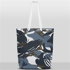 Blue Winter Camouflage, Military Camouflage Full Print Rope Handle Tote (small) by kyorashop23