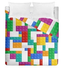 Colorful Bricks, Bricks, Colorful Duvet Cover Double Side (queen Size) by kyorashop23