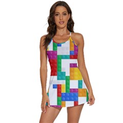 Colorful Bricks, Bricks, Colorful 2-in-1 Flare Activity Dress by kyorashop23