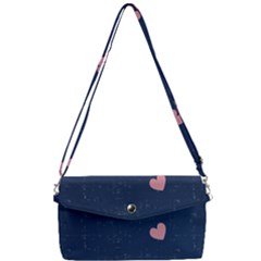 Corazones, Blue, Pattern Removable Strap Clutch Bag by kyorashop23