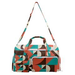 Retro Colorful Background, Retro Abstraction Sports Gym Duffle Bag With Shoe Compartment by kyorashop23