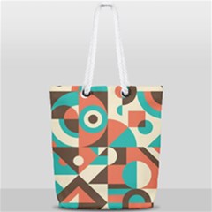 Retro Colorful Background, Retro Abstraction Full Print Rope Handle Tote (small) by kyorashop23