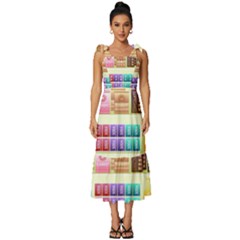 Supermarket Shelf Products Snacks Tie-strap Tiered Midi Chiffon Dress by Cemarart