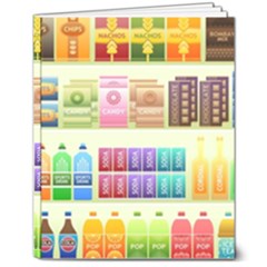 Supermarket Shelf Products Snacks 8  X 10  Hardcover Notebook by Cemarart