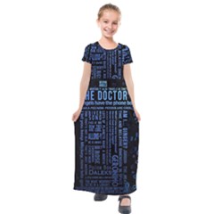 Doctor Who Tardis Kids  Short Sleeve Maxi Dress by Cemarart