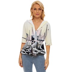 Fisherman?¯s Ward, San Francisco, Ca Lightweight Drawstring Hooded Top by RiverRootz