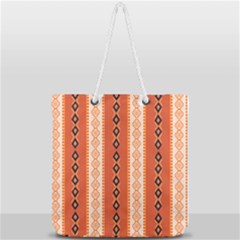 Geometrical Geometric Pattern Full Print Rope Handle Tote (large) by Sabxi