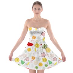 Pattern Seamless Texture Fruit Strapless Bra Top Dress by Sabxi