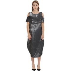 Bob Marley Cold Shoulder Loose Fit Dress With Pockets by bestdesignintheworld
