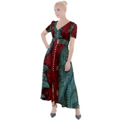 Cranes Button Up Short Sleeve Maxi Dress by bestdesignintheworld