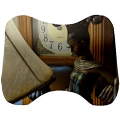 Clock And Lady Head Support Cushion by bestdesignintheworld