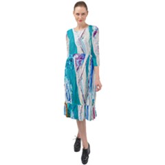 Sailing Boat Ruffle End Midi Chiffon Dress by bestdesignintheworld