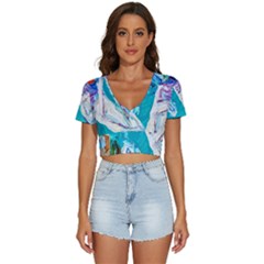 Sailing Boat V-neck Crop Top by bestdesignintheworld