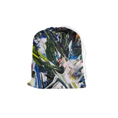 Snow In A City-1-1 Drawstring Pouch (medium) by bestdesignintheworld