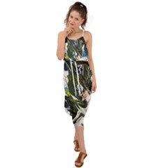 Snow In A City-1-1 Waist Tie Cover Up Chiffon Dress by bestdesignintheworld
