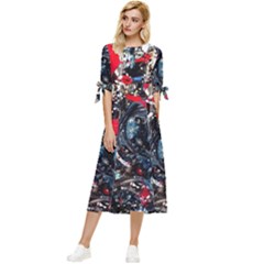 Multiple Desires-1-2 Bow Sleeve Chiffon Midi Dress by bestdesignintheworld