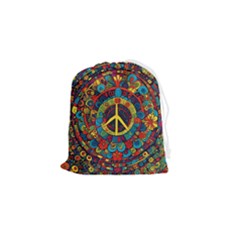 Peace Abstract Pattern Creative Drawing Drawstring Pouch (small) by Posterlux