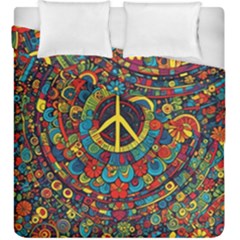 Peace Abstract Pattern Creative Drawing Duvet Cover Double Side (king Size) by Posterlux