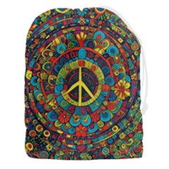 Peace Abstract Pattern Creative Drawing Drawstring Pouch (3xl) by Posterlux