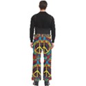 Peace Abstract Pattern Creative Drawing Men s Side Zip Front Pouch Ski And Snowboard Bib Pants	 View4