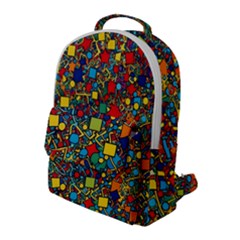 Shapes Pattern Flap Pocket Backpack (large) by Posterlux