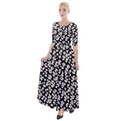 Gothic Leaf Pattern 5 Half Sleeves Maxi Dress by violetheavensky