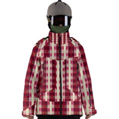 Retro 60s 50s Plaid Pattern 4 Men s Zip Ski And Snowboard Waterproof Breathable Jacket by violetheavensky