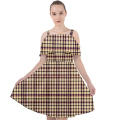 Retro 60s 50s Plaid Pattern 3 Cut Out Shoulders Dress by violetheavensky