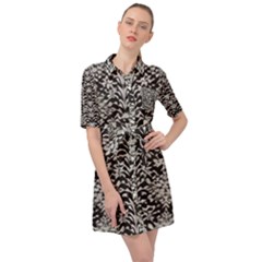 Gothic Leaf Pattern 4 Belted Shirt Dress by violetheavensky