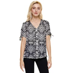 Gothic Leaf Pattern 4 Bow Sleeve Button Up Top by violetheavensky