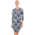 Gothic Leaf Pattern Quarter Sleeve Hood Bodycon Dress View1