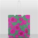 Mid Century Retro Floral 1970s 1960s Pattern 97 Full Print Rope Handle Tote (Large) View2
