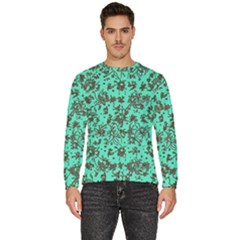 Mid Century Retro Floral 1970s 1960s Pattern 102 Men s Fleece Sweatshirt by violetheavensky