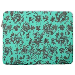 Mid Century Retro Floral 1970s 1960s Pattern 102 17  Vertical Laptop Sleeve Case With Pocket by violetheavensky