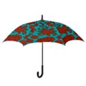 Mid Century Retro Floral 1970s 1960s Pattern 103 Hook Handle Umbrellas (Medium) View3