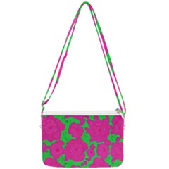 Mid Century Retro Floral 1970s 1960s Pattern 98 Double Gusset Crossbody Bag by violetheavensky