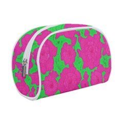 Mid Century Retro Floral 1970s 1960s Pattern 98 Make Up Case (small) by violetheavensky