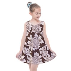 Mid Century Retro Floral 1970s 1960s Pattern 106 Kids  Summer Dress by violetheavensky