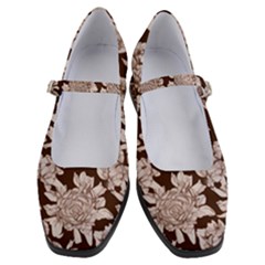 Mid Century Retro Floral 1970s 1960s Pattern 106 Women s Mary Jane Shoes by violetheavensky
