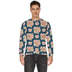 Retro 1880s Flowers Pattern 7 Men s Fleece Sweatshirt by violetheavensky